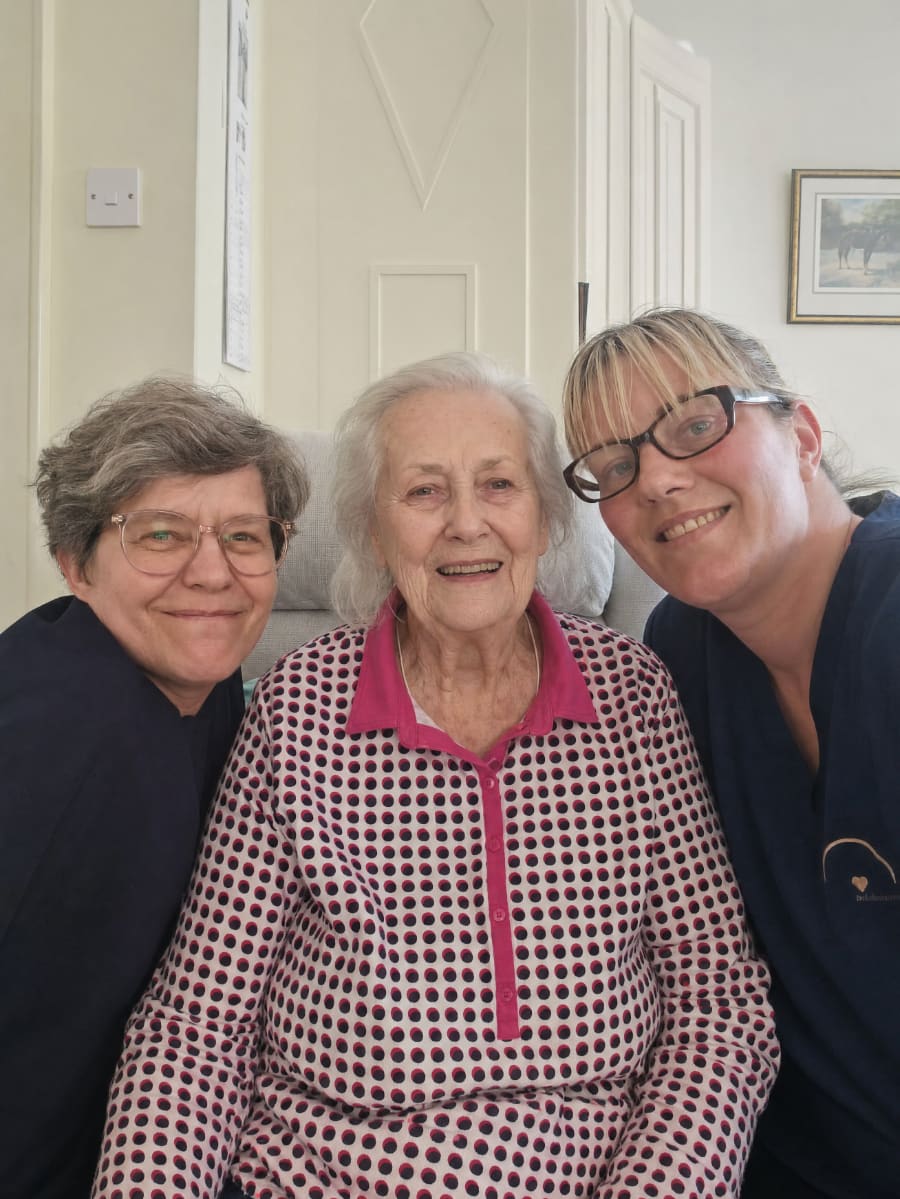 A carer visiting a client at home in Nottinghamshire